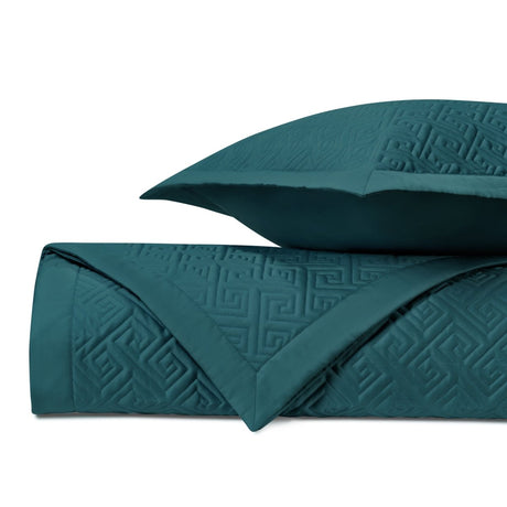 TROY Quilted Coverlet in Teal by Home Treasures at Fig Linens and Home