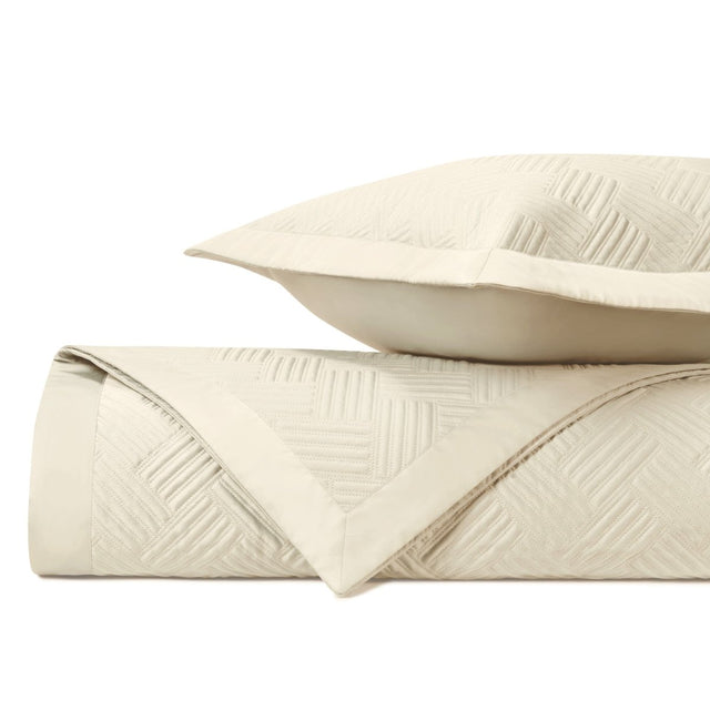 TWILIGHT Quilted Coverlet in Ivory by Home Treasures at Fig Linens and Home