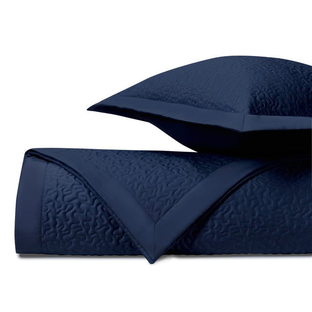 VERMICELLI Quilted Coverlet in Navy Blue by Home Treasures at Fig Linens and Home