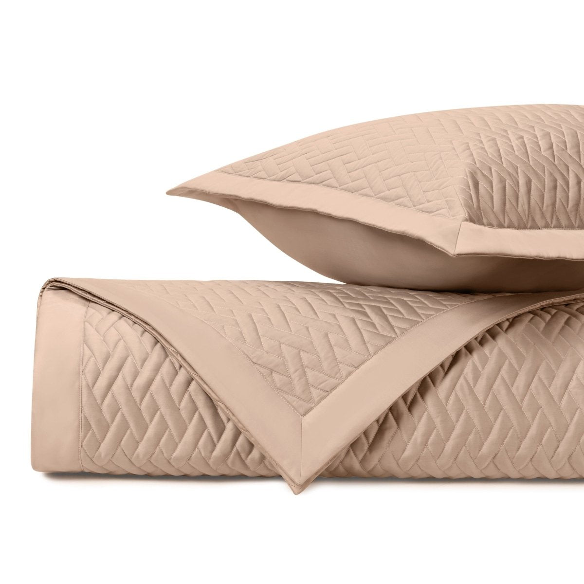 VISCAYA Quilted Coverlet in Blush by Home Treasures at Fig Linens and Home