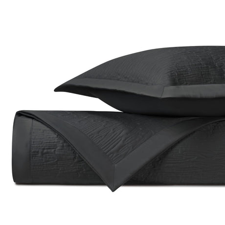 WAVE Quilted Coverlet in Black by Home Treasures at Fig Linens and Home