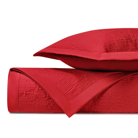 WAVE Quilted Coverlet in Bright Red by Home Treasures at Fig Linens and Home