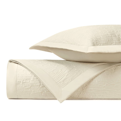 WAVE Quilted Coverlet in Ivory by Home Treasures at Fig Linens and Home