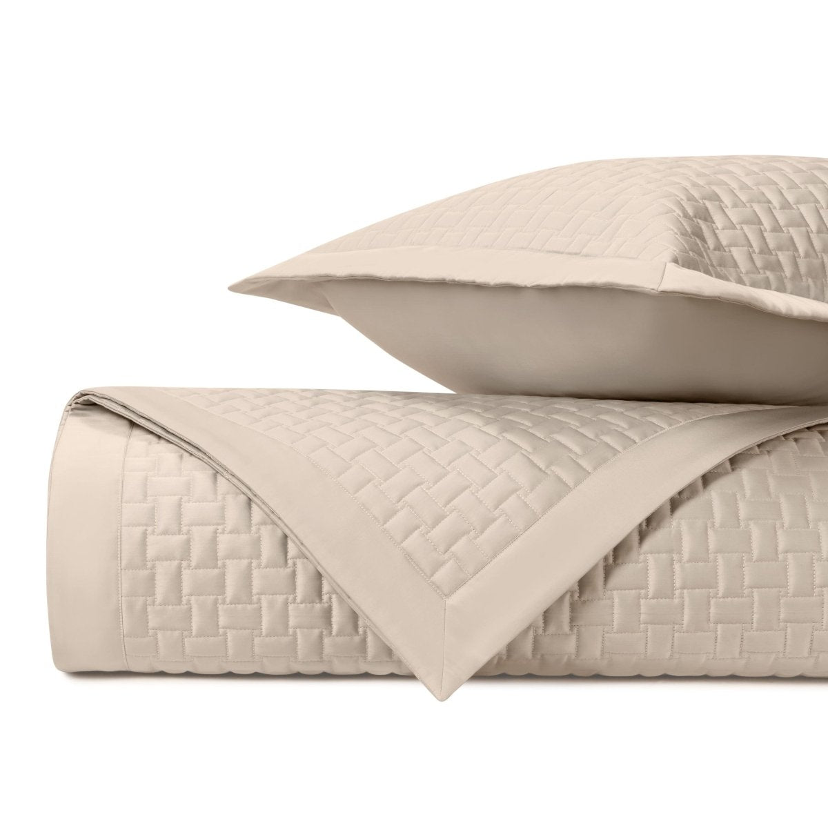 WICKER Quilted Coverlet in Caramel by Home Treasures at Fig Linens and Home