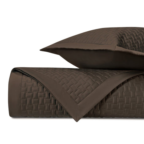 WICKER Quilted Coverlet in Chocolate by Home Treasures at Fig Linens and Home