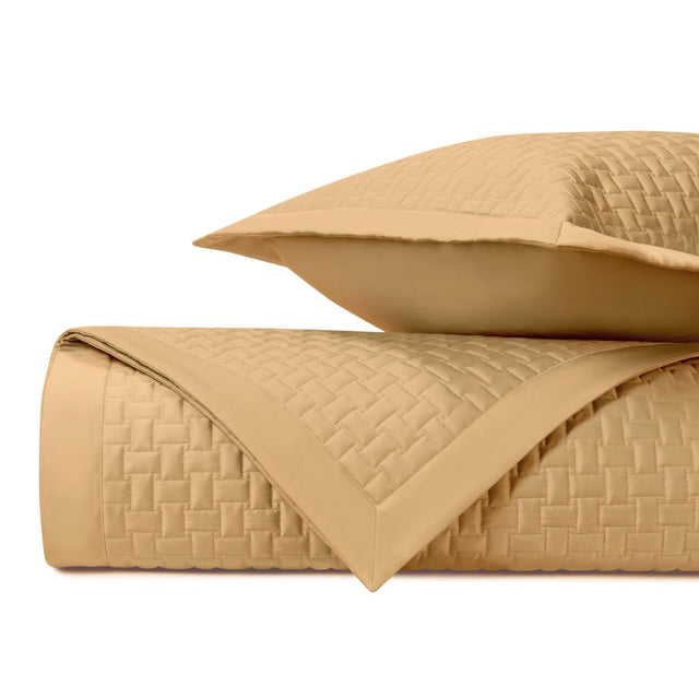 WICKER Quilted Coverlet in Gold by Home Treasures at Fig Linens and Home