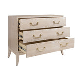 Worlds Away Chest of Drawers - Avis Cerused Oak Dresser - Open Drawers 