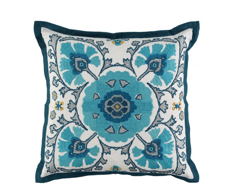 William Yeoward Alexi Peacock Decorative Pillow | Suzani Cushion