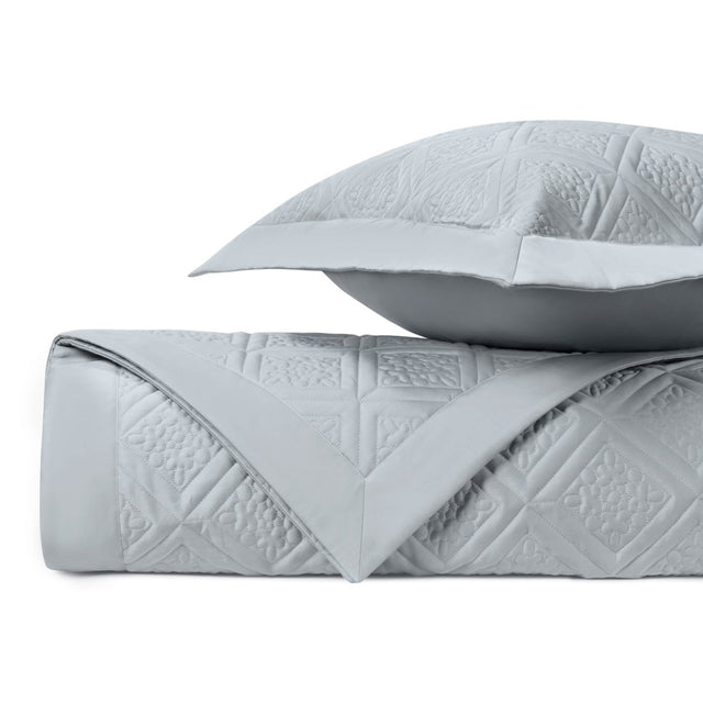 ZIBA Quilted Coverlet in Blue Gray by Home Treasures at Fig Linens and Home