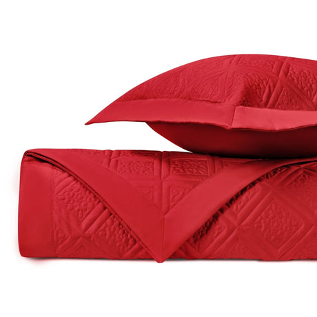 ZIBA Quilted Coverlet in Bright Red by Home Treasures at Fig Linens and Home