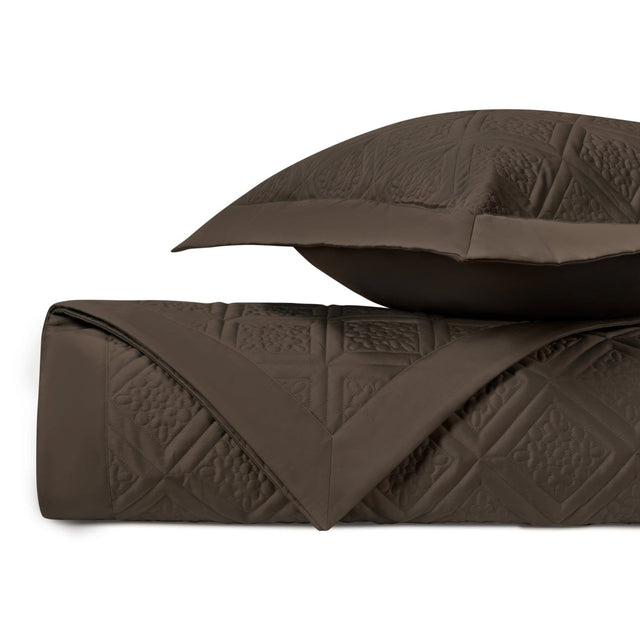 ZIBA Quilted Coverlet in Chocolate by Home Treasures at Fig Linens and Home