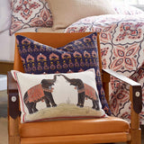 Two Elephants Decorative Pillow - john robshaw - lifestyle shot - fig linens