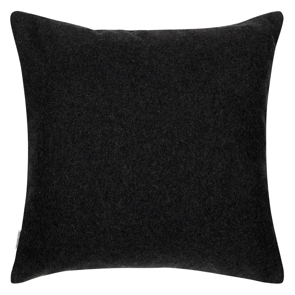 Charcoal Wool Reverse of Cormo Chalk Pillow | Designers Guild