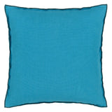 designers guild throw pillow - brera lino indian ocean teal linen - Fig Linens and Home -73