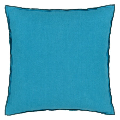 designers guild throw pillow - brera lino indian ocean teal linen - Fig Linens and Home -73