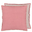 Brera Lino Damask Rose & Travertine Cushion - Fig Linens and Home - Two Sides Shown