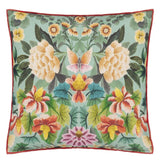 Ikebana Damask Aqua Throw Pillow - Designers Guild - Fig Linens and Home - Front