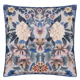 Ikebana Damask Slate Blue Throw Pillow by Designers Guild - Fig Linens and Home - Front