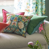 Ikebana Damask Aqua Throw Pillow - Designers Guild - Fig Linens and Home - Lifestyle 2