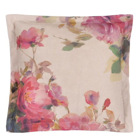 European Square Sham - Thelma's Garden Fuchsia Bedding | Designers Guild at Fig Linens and Home 