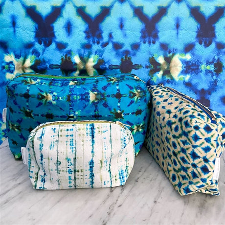 Designers Guild Shibori Blue Large Toiletry Bag