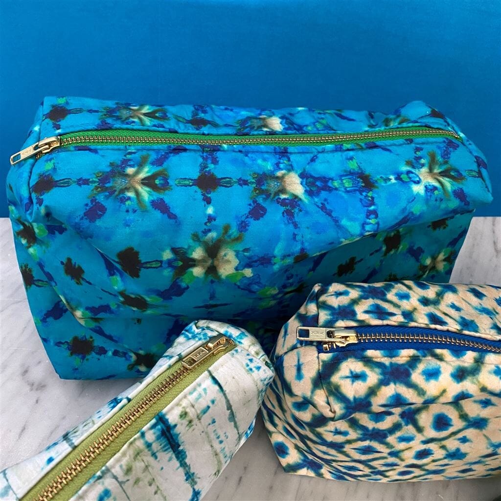 Designers Guild Shibori Blue Medium Toiletry Bag