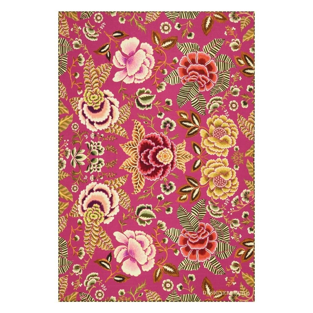 Throw Blanket - Rose de Damas Cerise Throw - Designers Guild at Fig Linens and Home 12