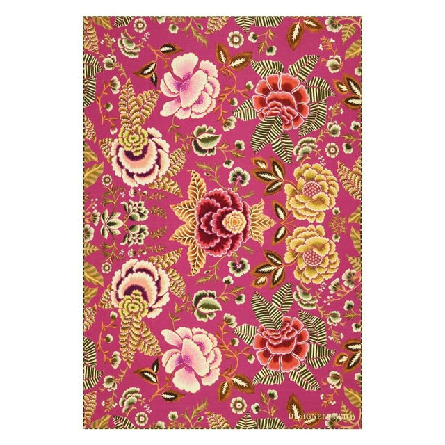 Throw Blanket - Rose de Damas Cerise Throw - Designers Guild at Fig Linens and Home 12