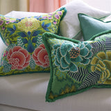 Brocart Decoratif Embroidered - Lime - Cushion - 20" x 20"