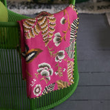 Throw Blanket - Rose de Damas Cerise Throw - Designers Guild at Fig Linens and Home 13