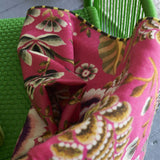 Throw Blanket - Rose de Damas Cerise Throw - Designers Guild at Fig Linens and Home 14