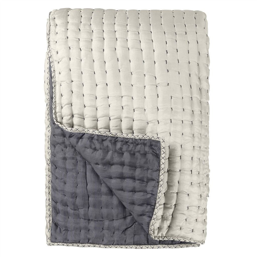 Designers Guild Chenevard Silver & Slate Quilt & Shams