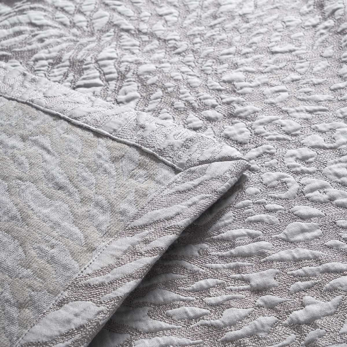 Details - Souvenir Platine Gray Bedspread by Yves Delorme | Fig Linens and Home