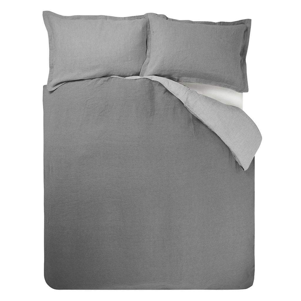 Designers Guild Biella Pale Grey and Dove Duvet and Shams | Fig Linens