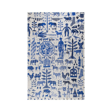 Cobalt Applique Cashmere Blankets by Saved NY | Fig Linens