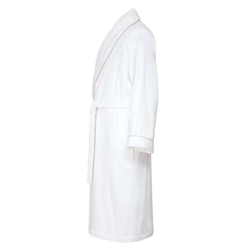 Yves Delorme IDOLE Blanc Pierre White Bathrobe (Unisex) - Side View - Fig Linens and Home