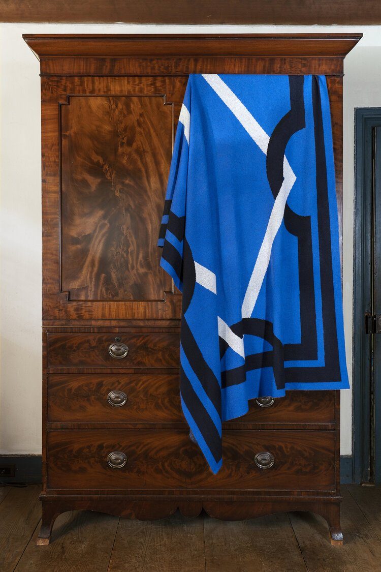 Binding Royal Blue Cashmere Blankets by Saved NY Fig Linens