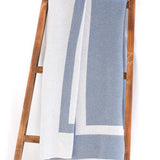 Cashmere Throw - Alashan Homestead Throw - White and Blueridge