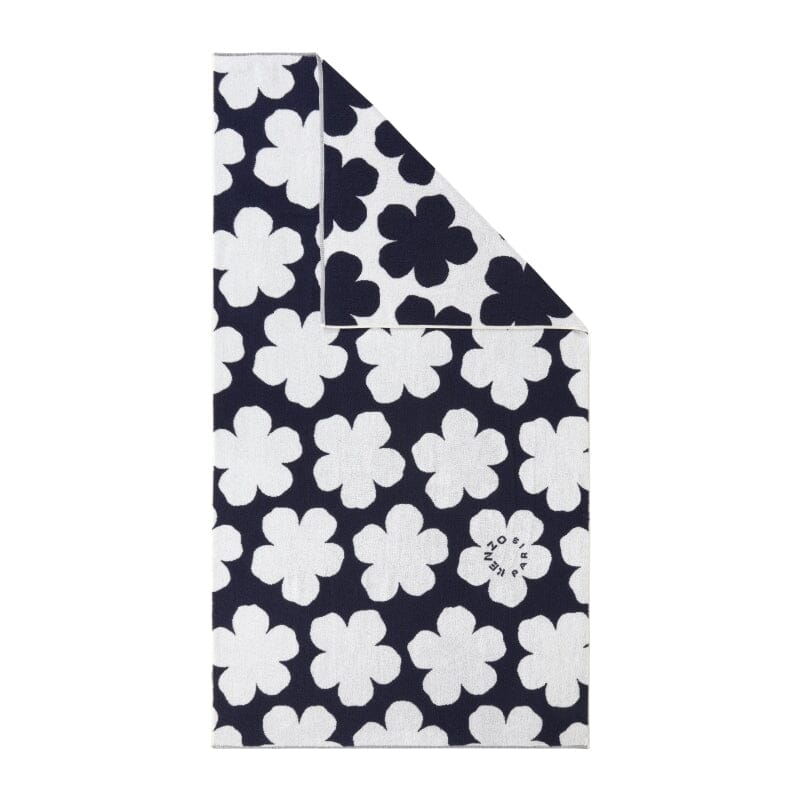 Kenzo Paris K SPOT Marine Jacquard Beach Towel - Fold - Navy Blue Pool Towel - Fig Linens and Home