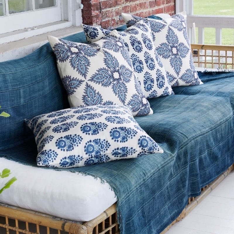 John Robshaw Textiles  Ojas Indigo Decorative Pillow - Blue - John Robshaw