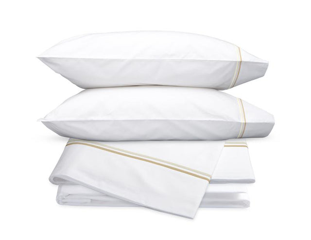 Essex Champagne Hotel Sheets - Matouk Cotton Percale Sheet Sets