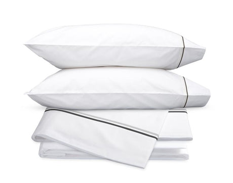 Essex Charcoal Hotel Sheets - Matouk Cotton Percale Sheet Sets