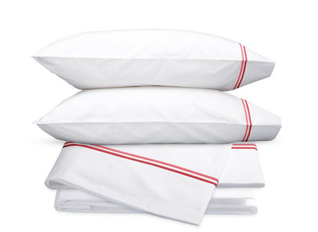 Essex Hibiscus Hotel Sheets - Matouk Cotton Percale Sheet Sets