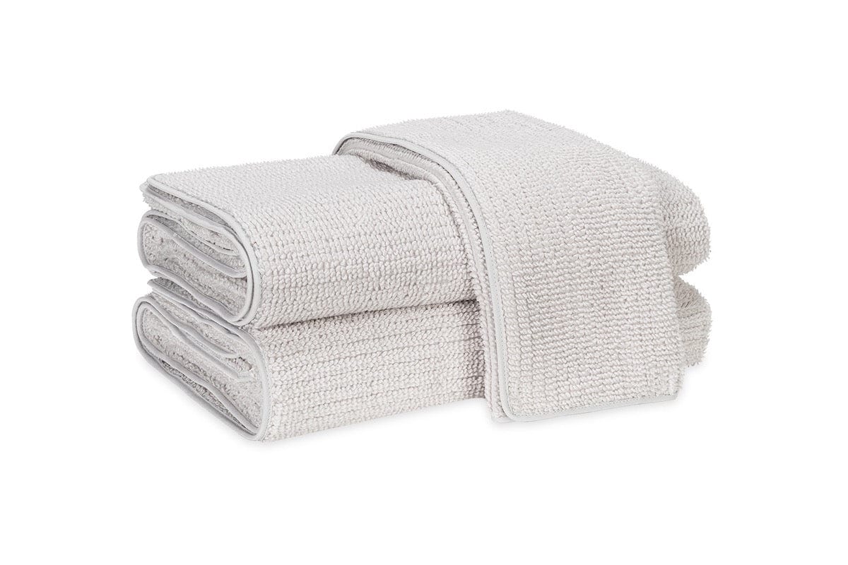 Matouk Francisco Bath Towels in Silver - Luxury Bath Towels at Fig Linens and Home