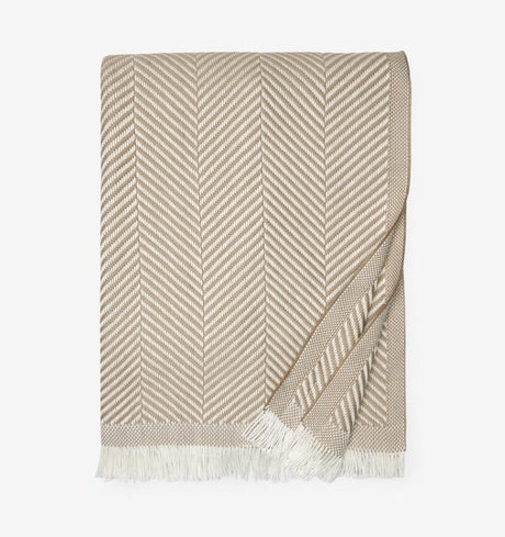 Costa Throw Blanket in FOG- Sferra Fine Linens - Fabric Detail - Fig Linens and Home