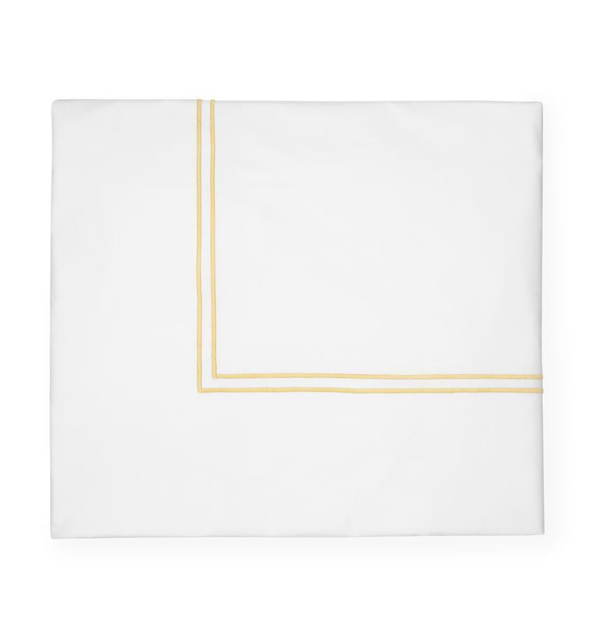 Fig Linens - Sferra Bedding - Grand Hotel White and Banana Duvet