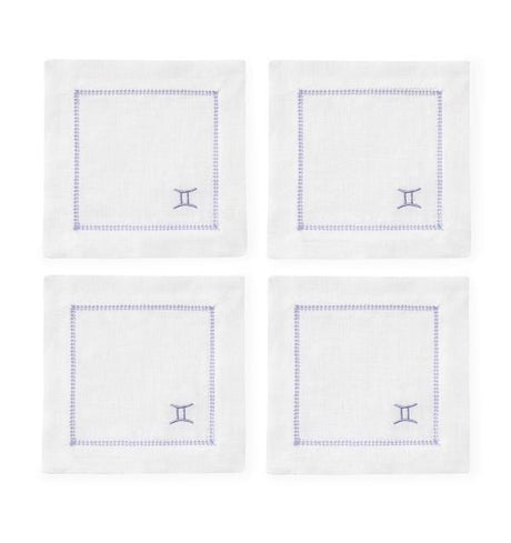 Fig Linens - Segni Cocktail Napkins by Sferra - Gemini