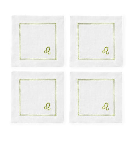 Fig Linens - Segni Cocktail Napkins by Sferra - Leo