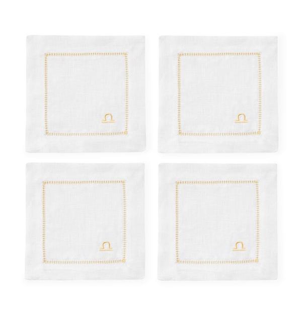 Fig Linens - Segni Cocktail Napkins by Sferra - Libra