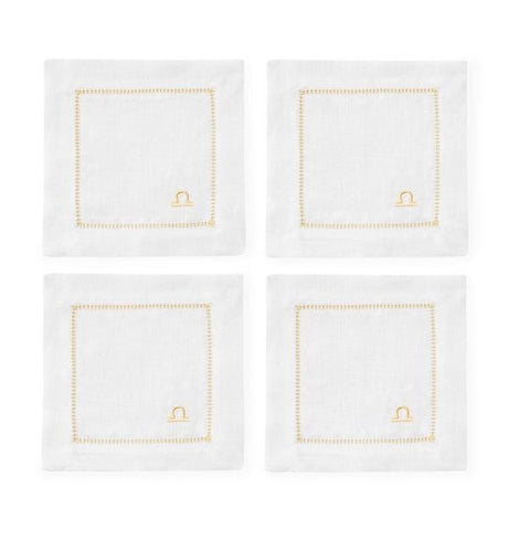 Fig Linens - Segni Cocktail Napkins by Sferra - Libra